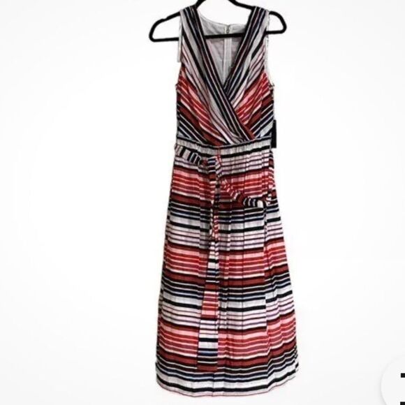 New with tags, Tommy Hilfiger striped dress Striped Sleeveless Midi Dress size 6 - Picture 3 of 7